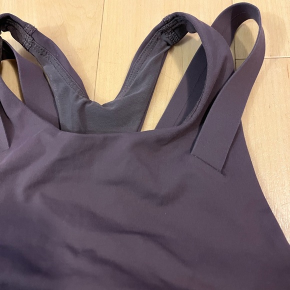 Lululemon Soulcycle To the Beat Bra Long Line High Neck Size 4 Purple Taupe - Picture 4 of 12